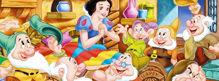 snow white seven dwarfs facebook cover photo