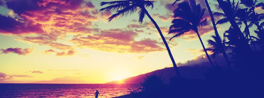 Sunset At Beach Facebook Cover Photo
