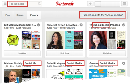 Pinterest Name Optimized for Search