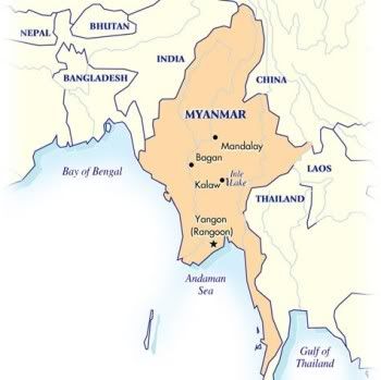 Mapa de Myanmar