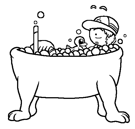 coloring book bathtub