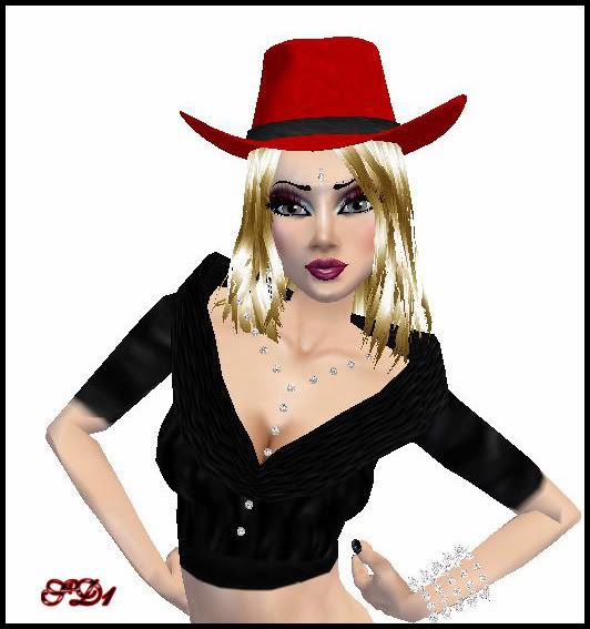 Cowgirl Hat Red Biscuit Hair