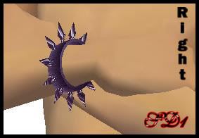Spiked Wristband Purple Right Male
