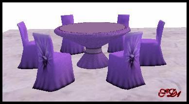 Wedding Table n Chairs Purple