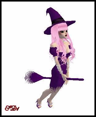 Witchie Broomstick Purple