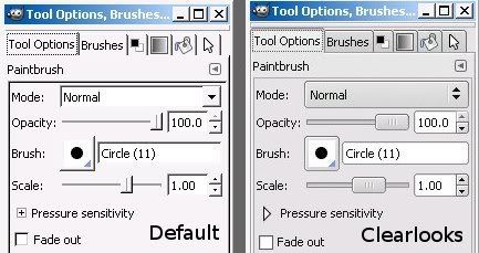 default vs clearlooks