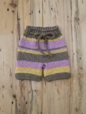 ~Brown/Yellow/Pink (AKA Neopolitan)~MED hand-knit Briggs&Little shorties by Sarah