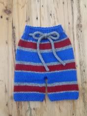 ~Blue/Grey/Red (AKA Spidey Boy)~LG/XL hand-knit Briggs&Little shorties by Sarah