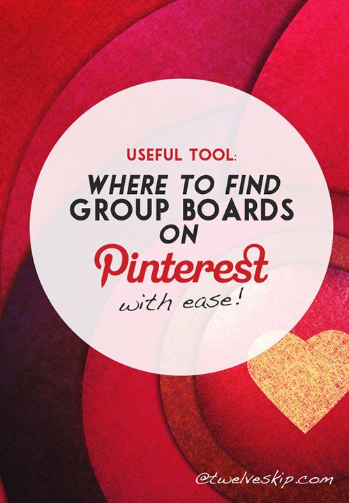 Find Group Boards on Pinterest with Groupie @ twelveskip.com