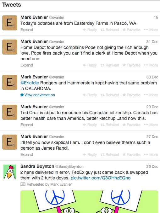 Tweets from Mark Evanier