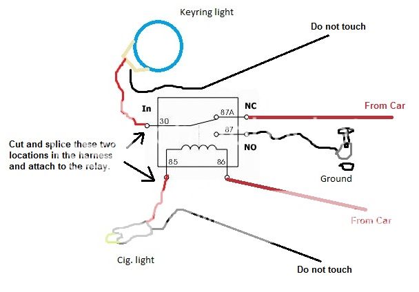 How to:Wire your key ring light to work normally & light up w/ ur dash ...