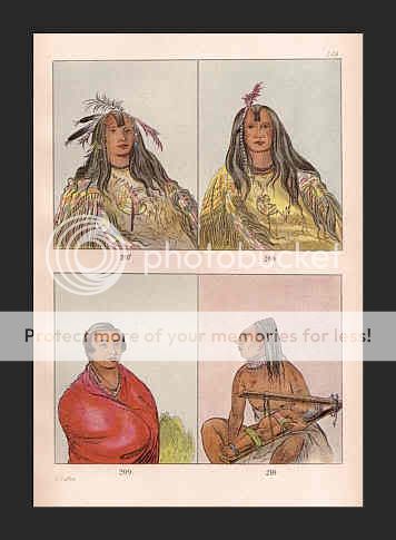 Nez Perce and Chinook Indians Catlin 1892 Chromo