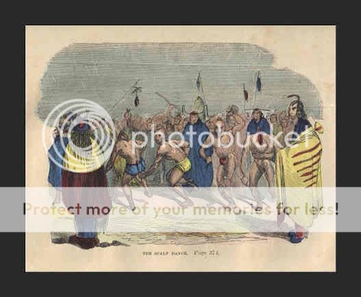 SIOUX Scalp Dance    1859, HANDCOLORED  