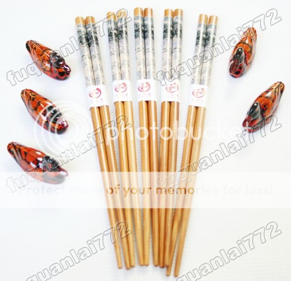 Japanese Bamboo Travel Chopsticks 5 pairs  