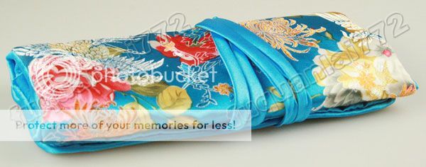 New 100% SILK jacquard flower design JEWELRY ROLL #2311  