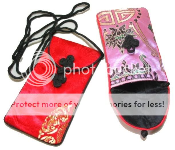 WHOLESALE 10 PCS CHINESE HANDMADE PRETTY SILK MOBILE PHONE POUCHES