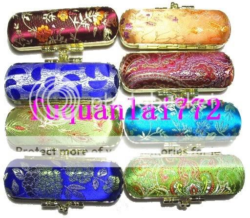 Wholesale 12 Pcs Chinese Pattern Silk Lipstick Case